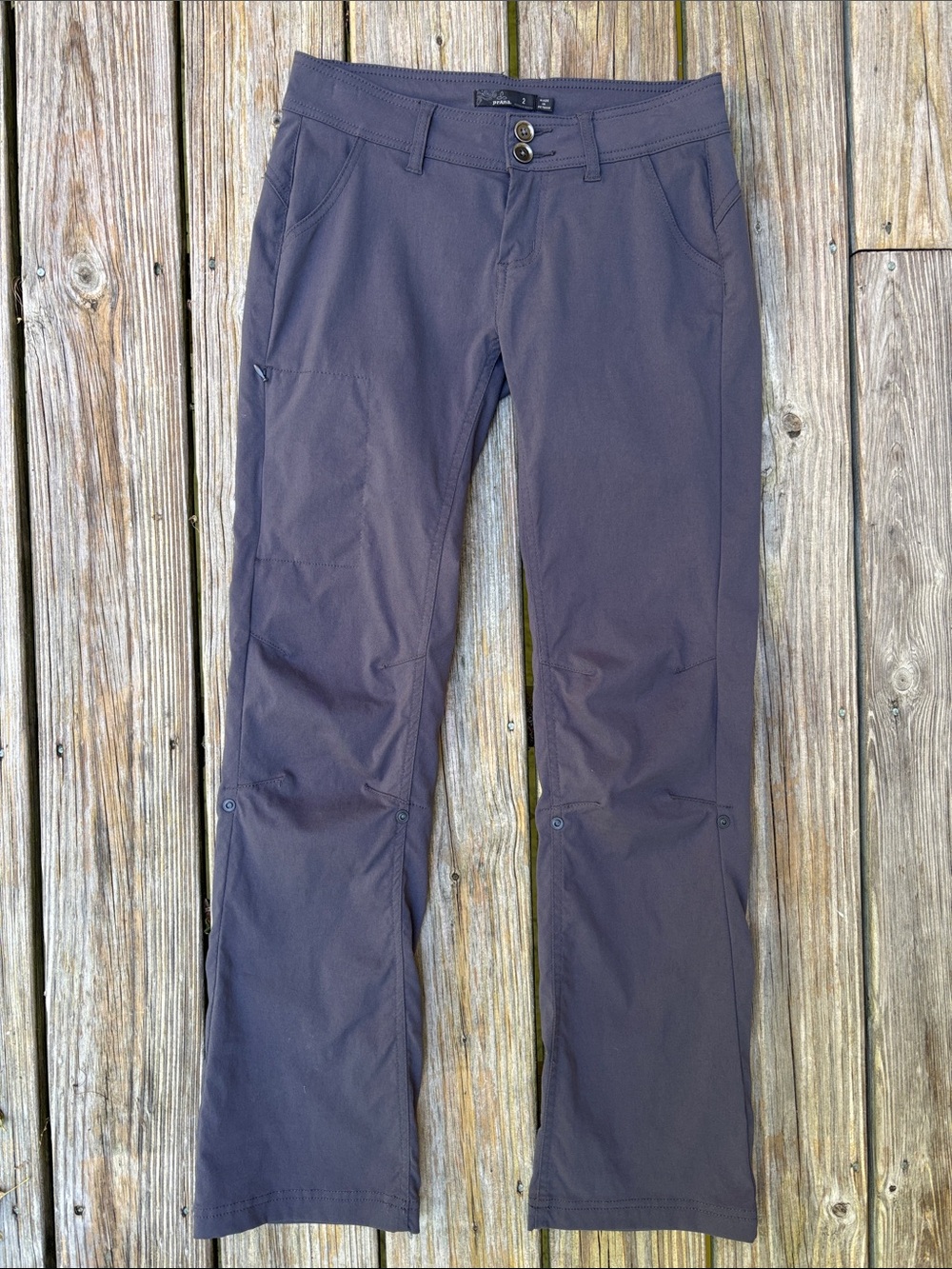 PRANA | Dark Grey Stretch Zion Halle Pant Low Rise Boot Cut Outdoor | Size 2